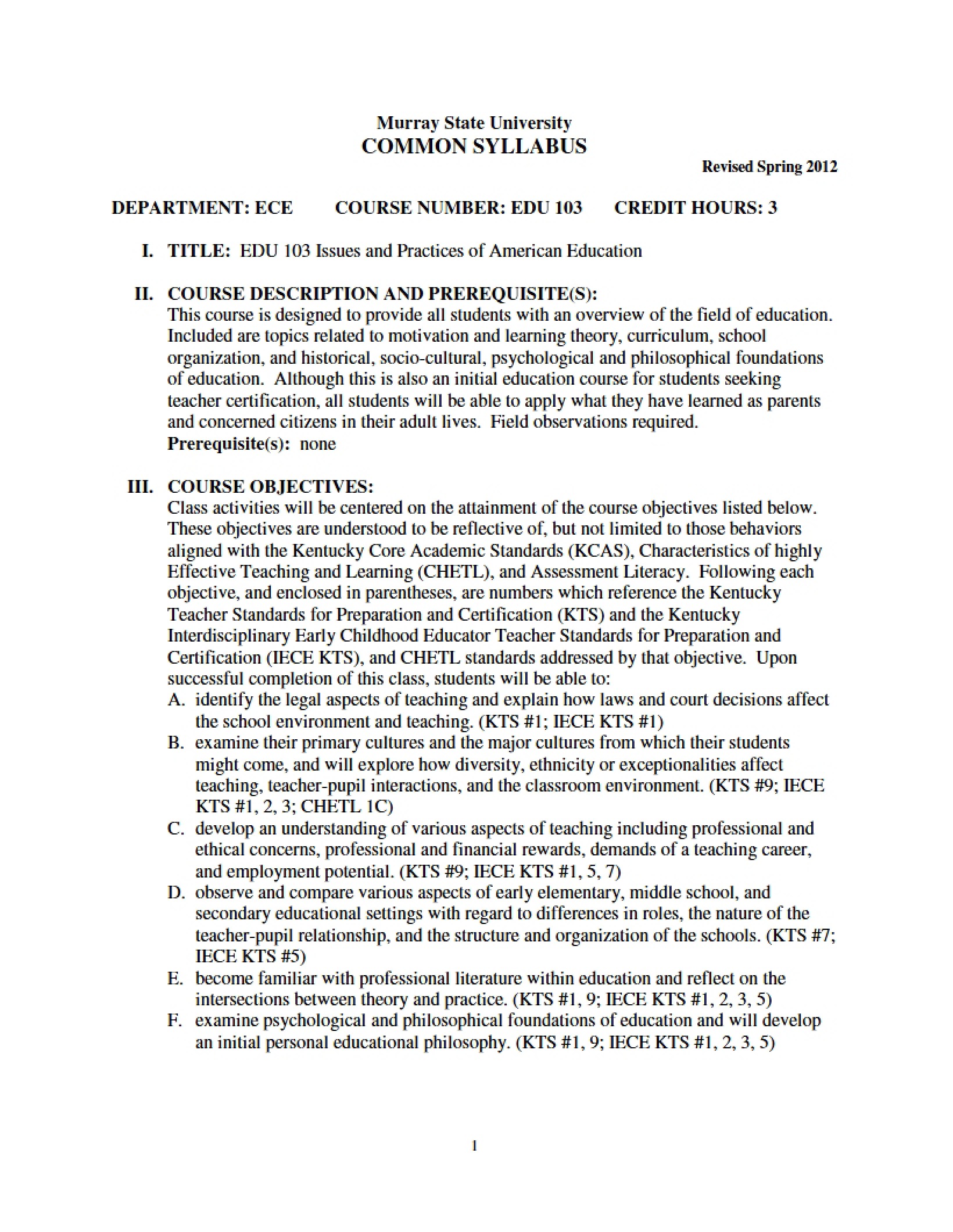 Syllabus - 7 Pages