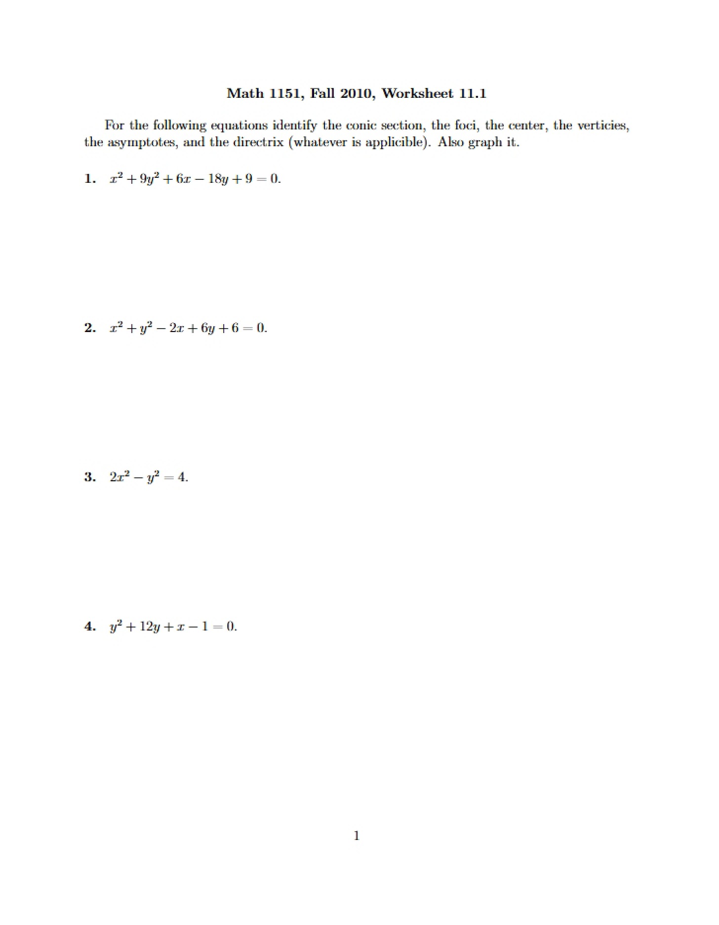 Exercises Sheet