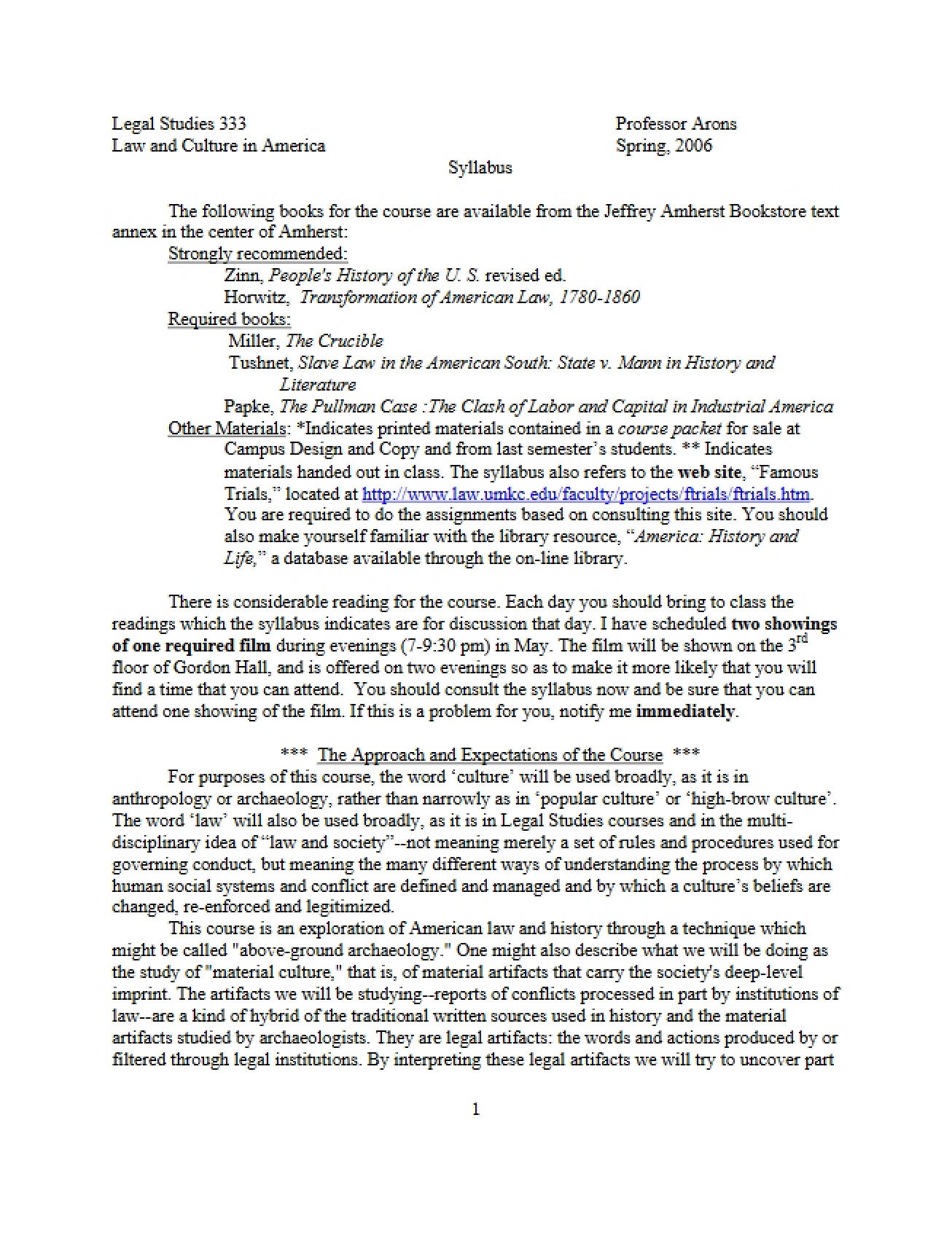 Syllabus for Legal 333