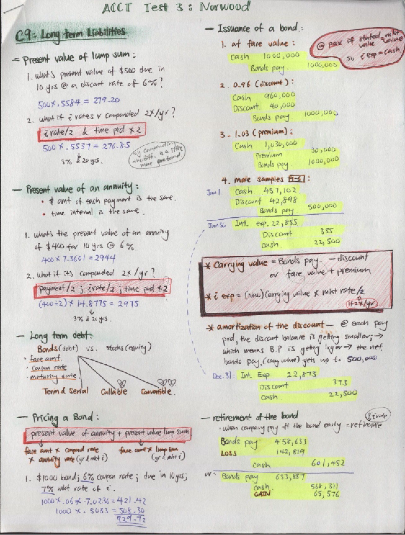 Third Test for Accounting Principles