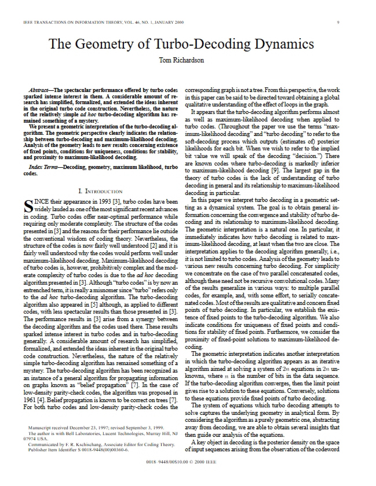 Geometry of Turbo-Decoding Dynamics