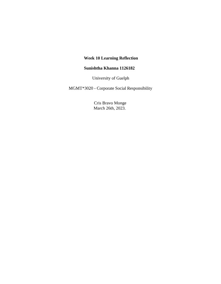 Strategic CSR and Building Sustainable Value Creation