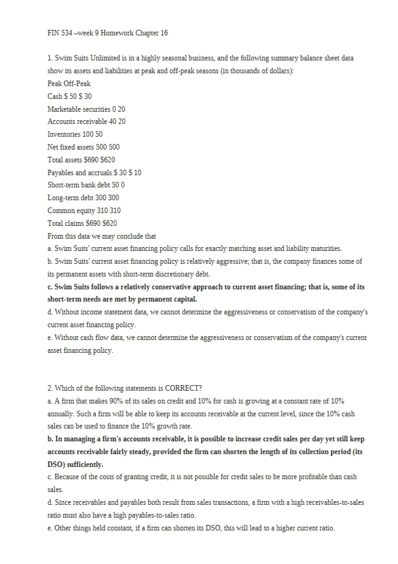 Chapter 16 Homework Task