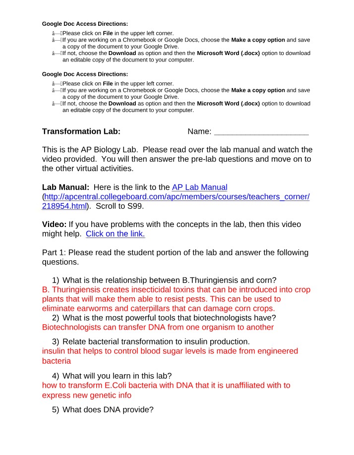 Lab - Transformation