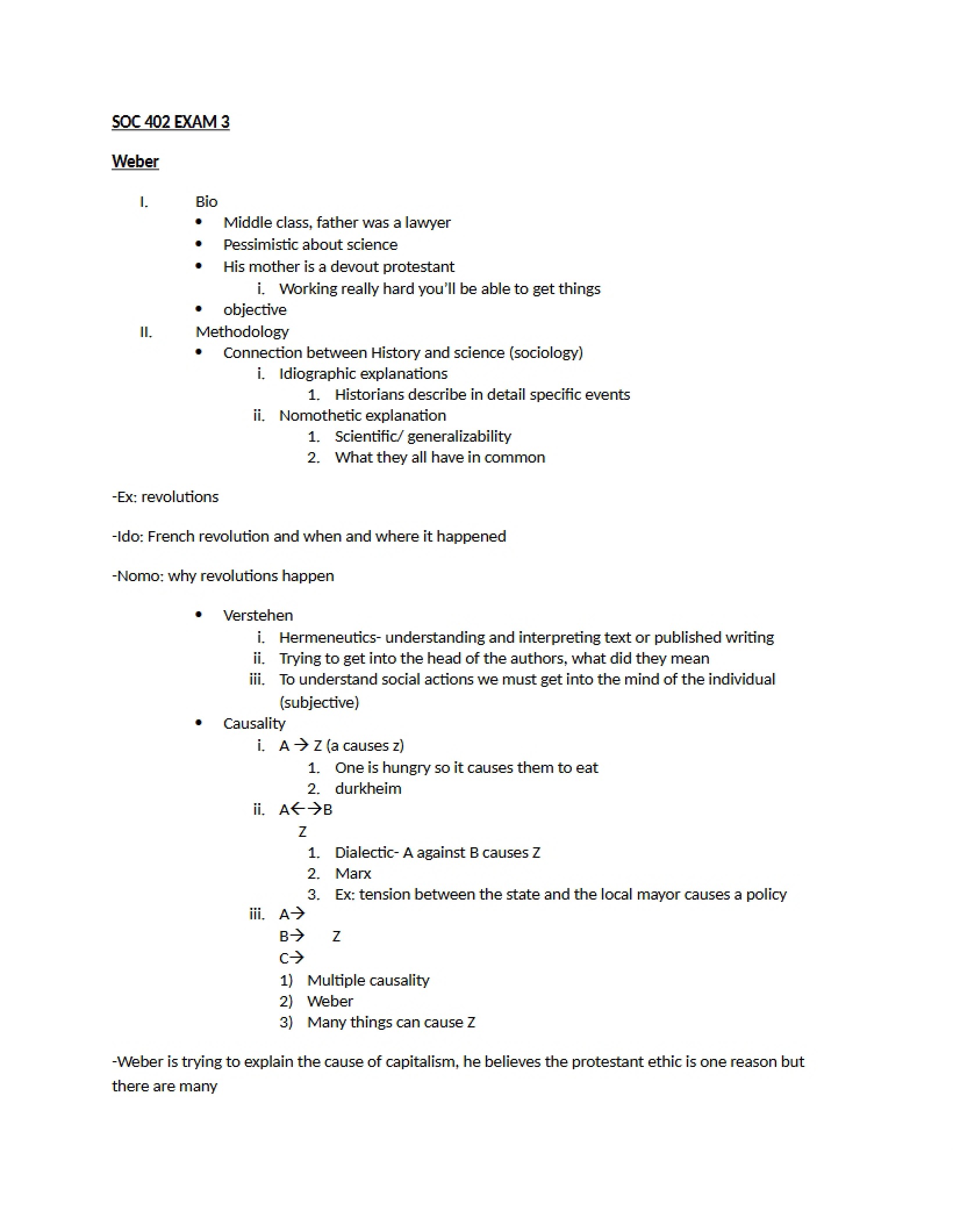 Study Guide for Exam Three