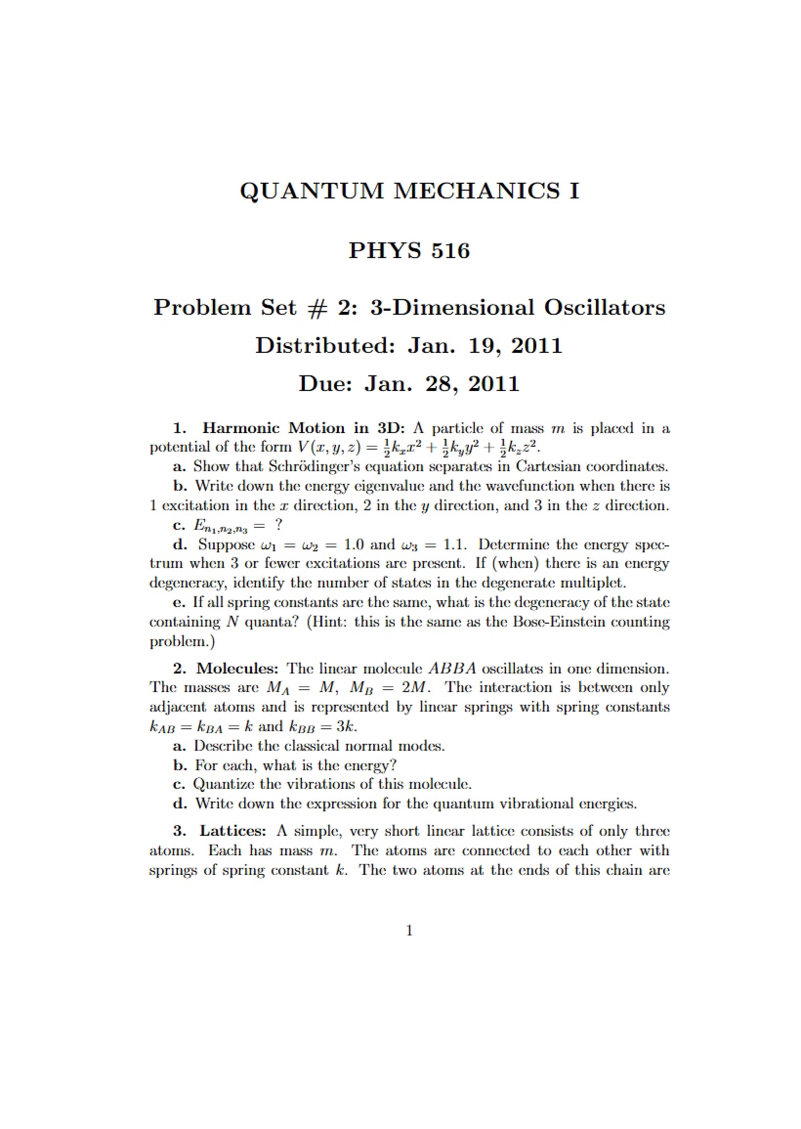 Second Problem Set