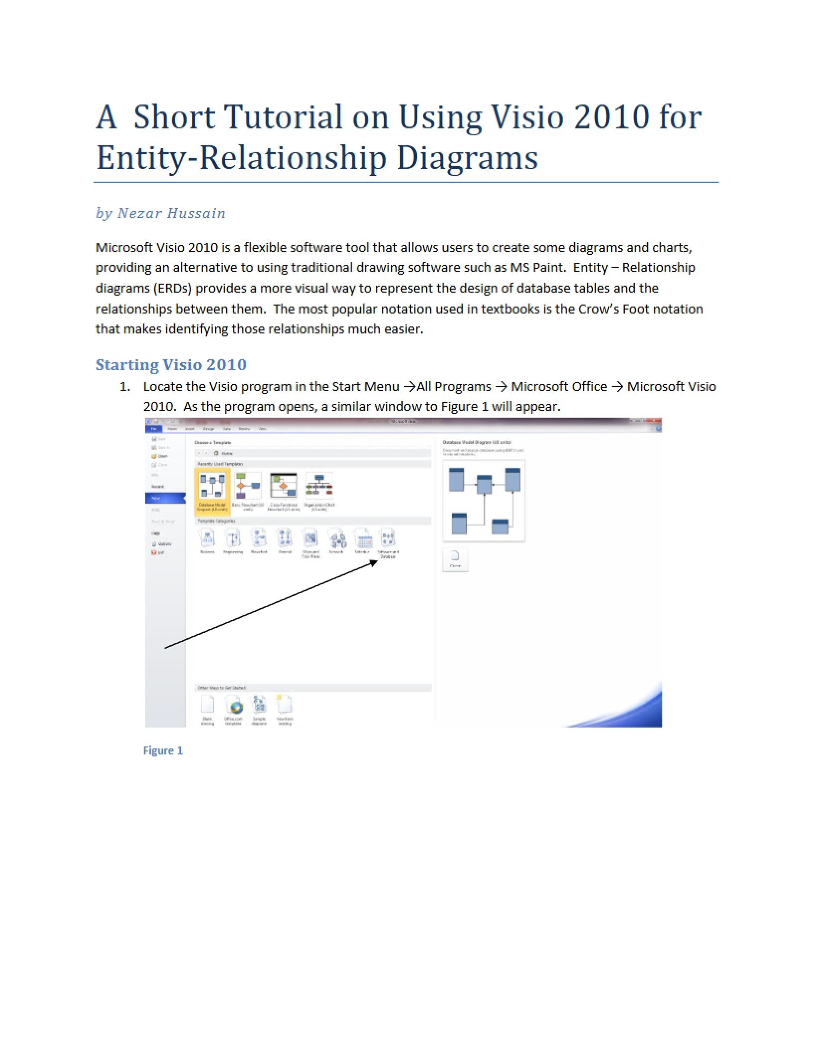 Visio Tutorial for ER Diagrams