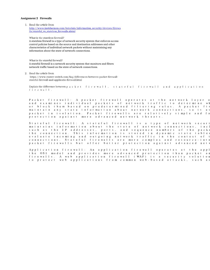 Firewalls - Stateless, Stateful, and Application