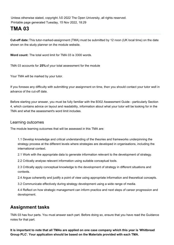 Analyzing and Evaluating Whitbread's Corporate Strategy