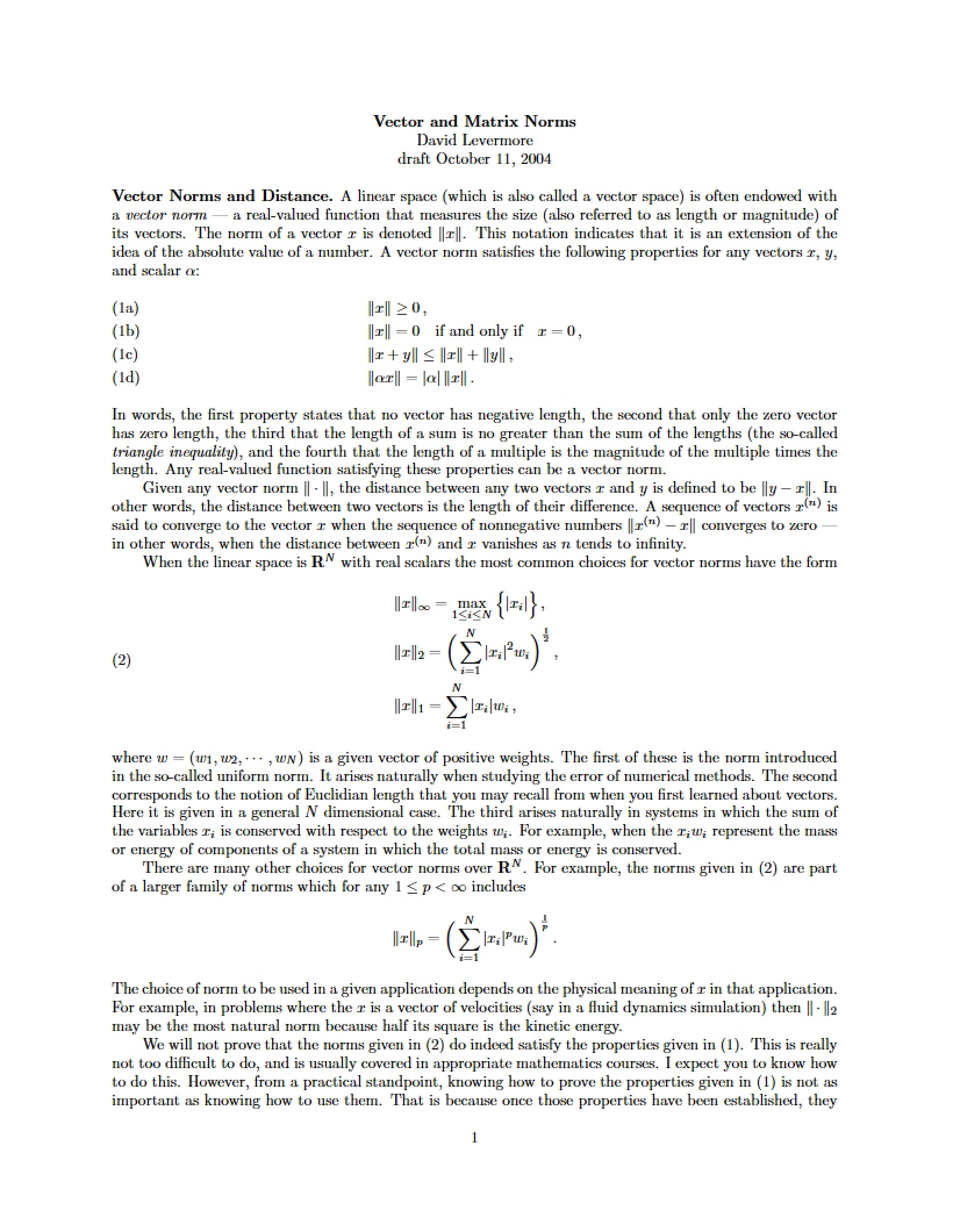 Matrix and Vector Norms