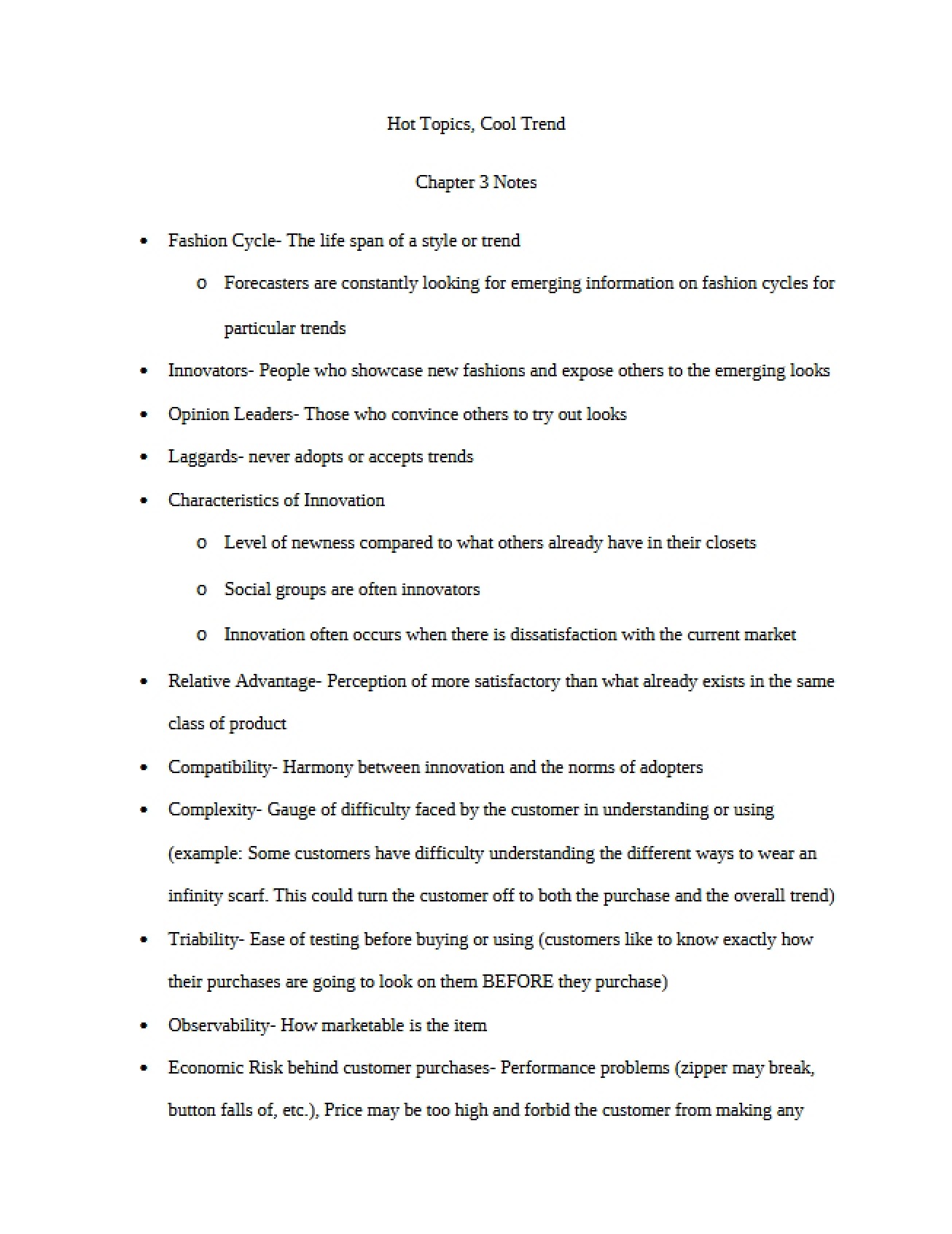 Notes on Hot Trends Chapter 3