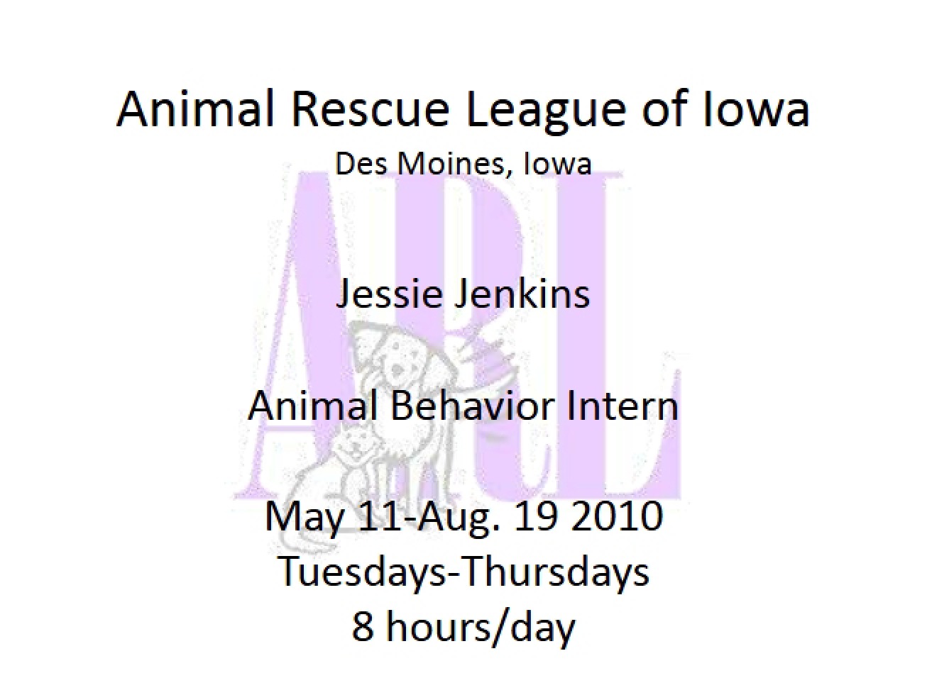 Experiences from an Animal Rescue Internship