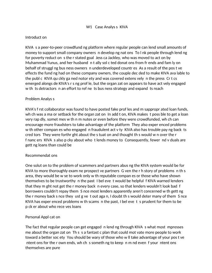 Case Analysis - Week 13