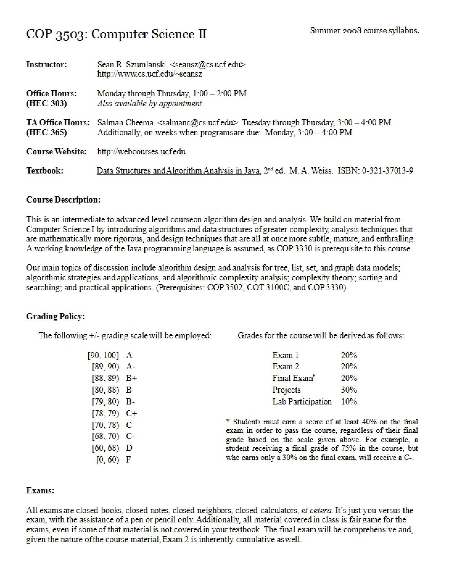 Course Syllabus