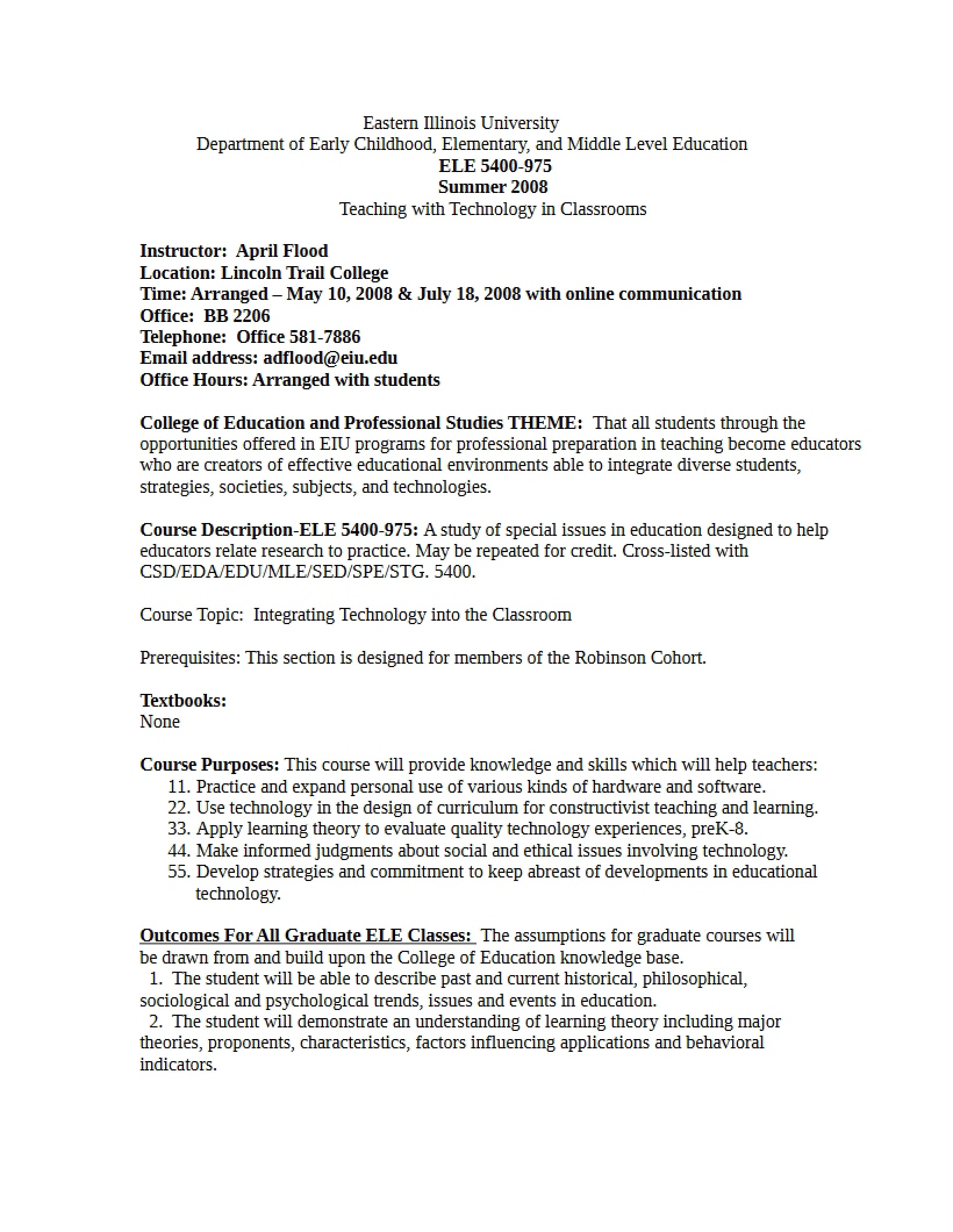 Syllabus - 3 Pages