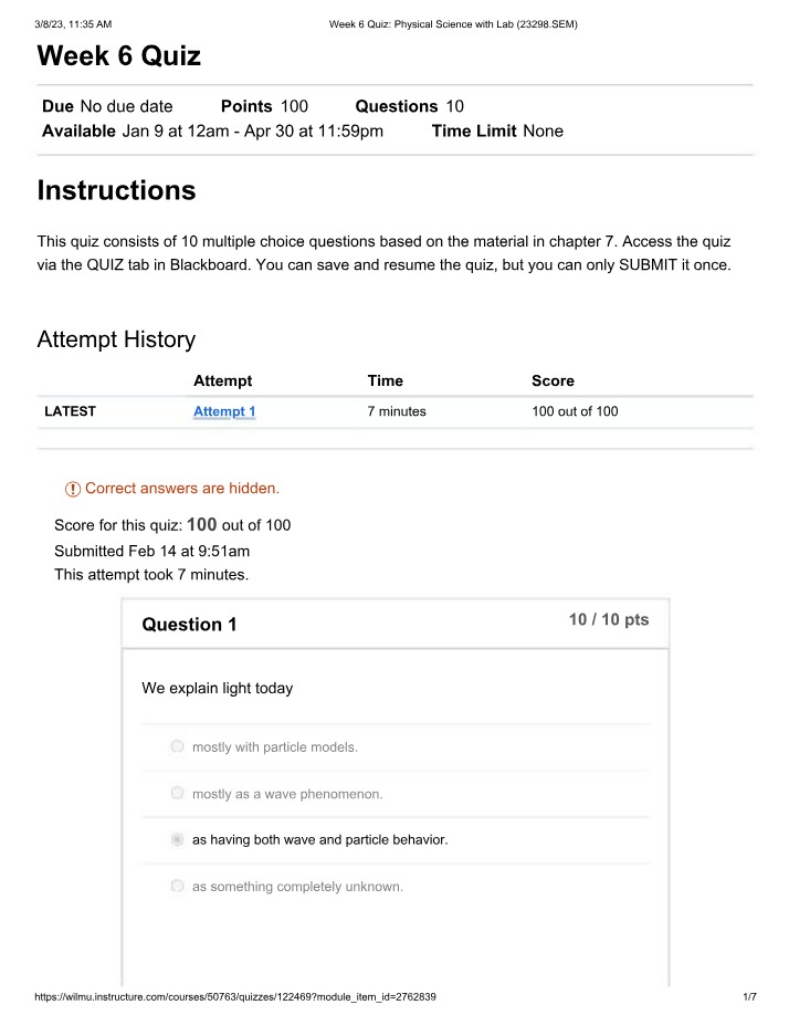 PHYS23298 Week 6 Quiz