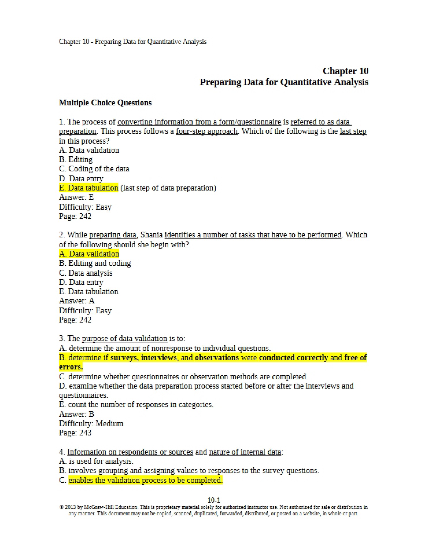 Quantitative Analysis Data Prep