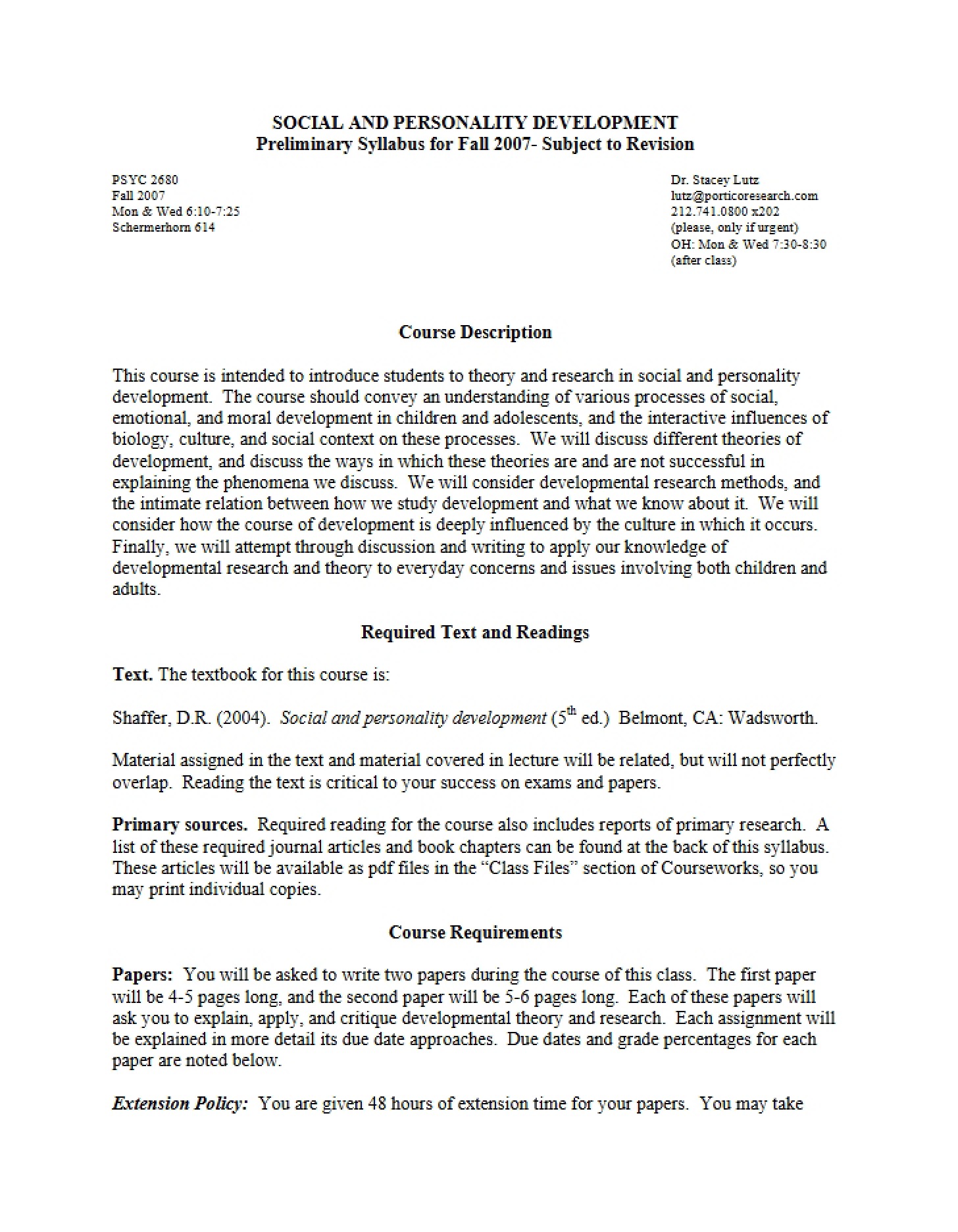 Academic Syllabus