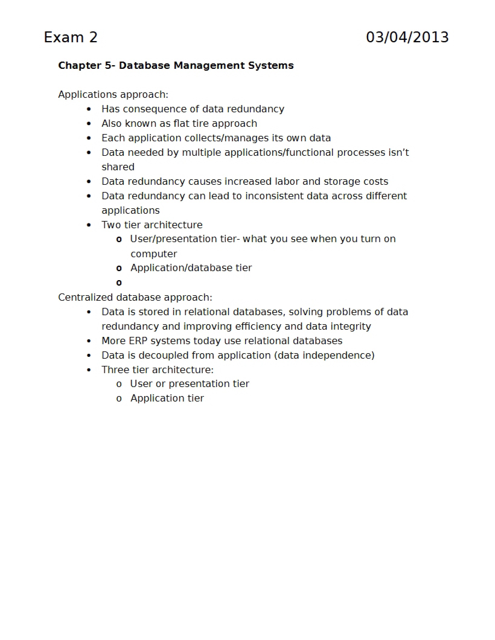 Examination Two
