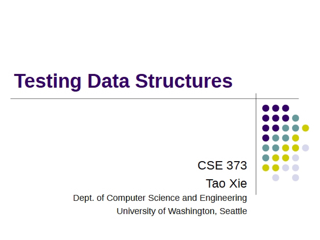 Data Structures Testing Procedures