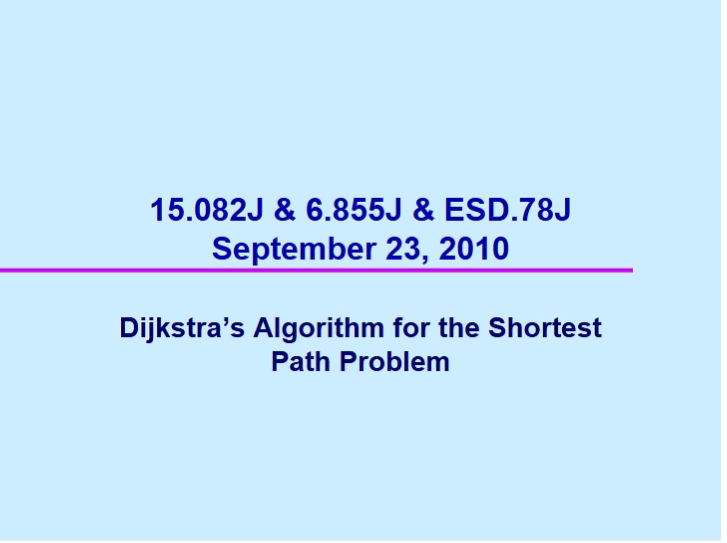 Method of Dijkstra
