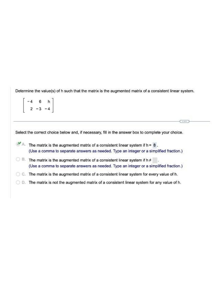 Consistent Linear Systems and Augmented Matrices