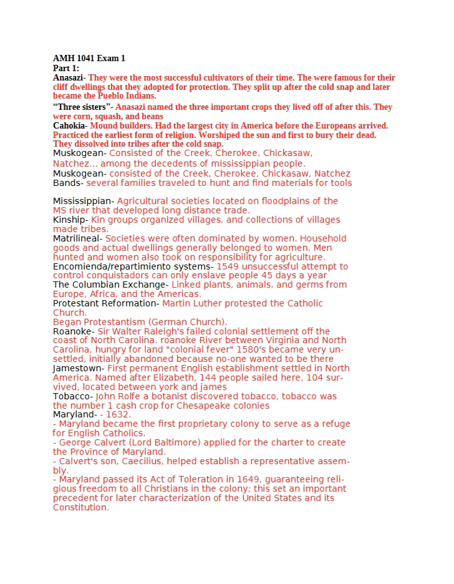 Initial Assessment of Course Knowledge