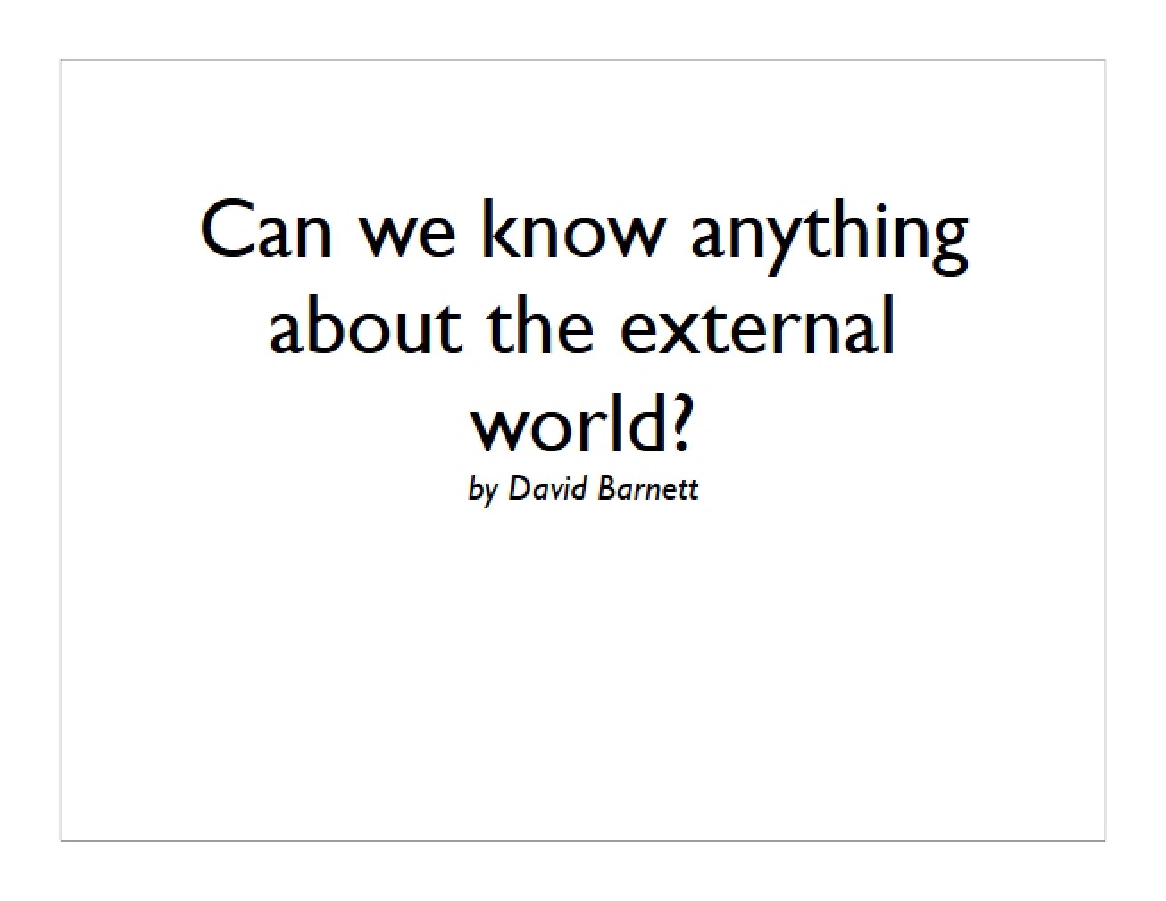 Empirical Knowledge