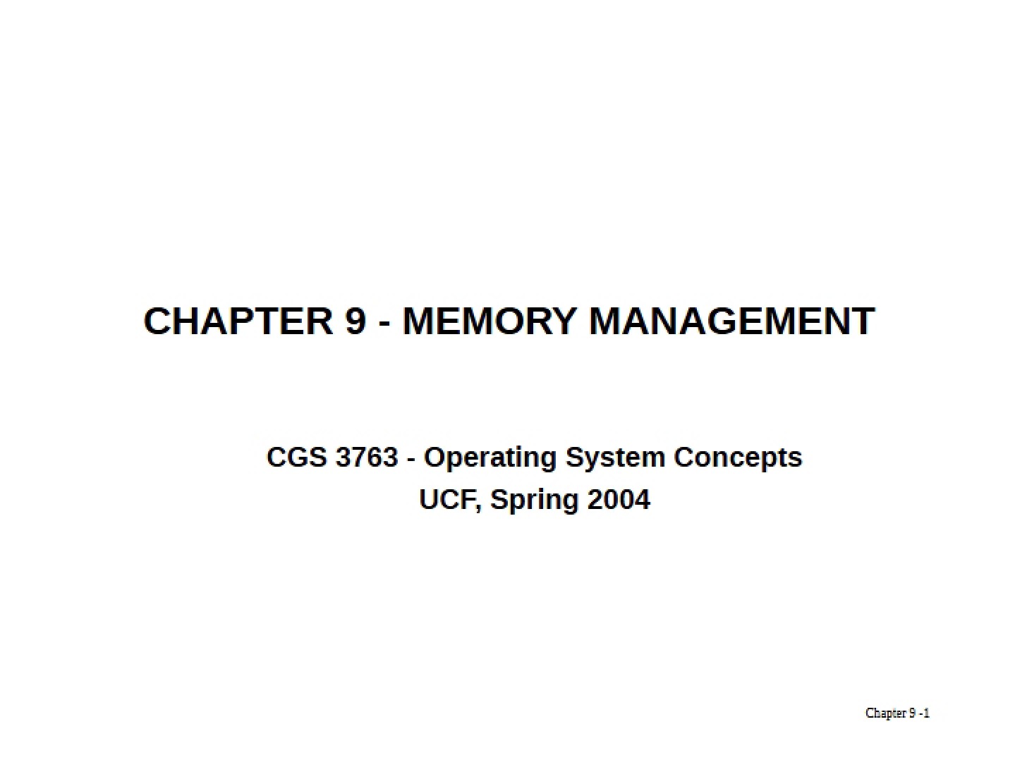 Memory Resource Management