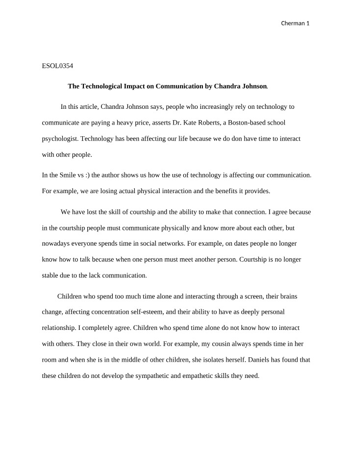 Impact of Technology on Communication
