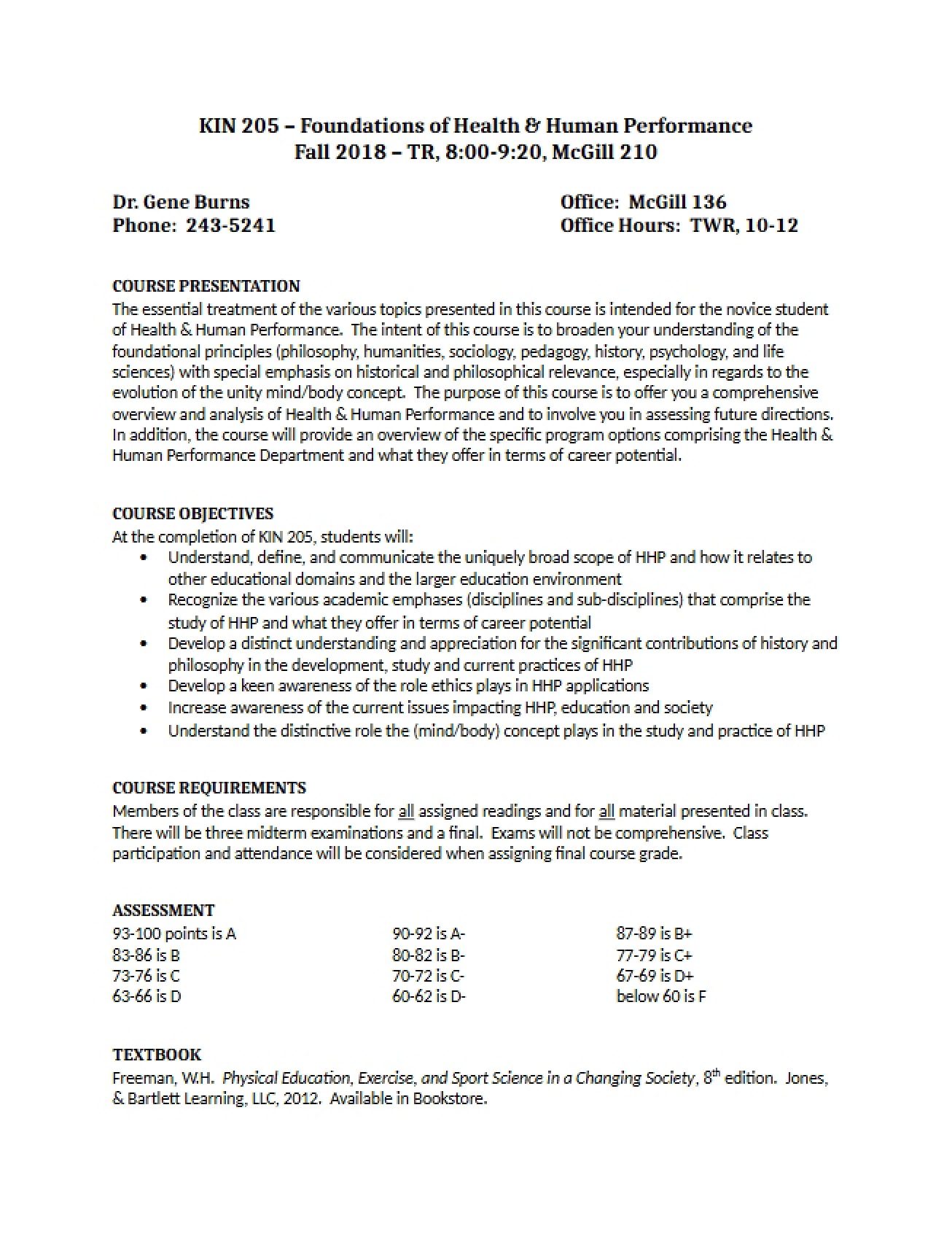 Health and Human Performance Foundations