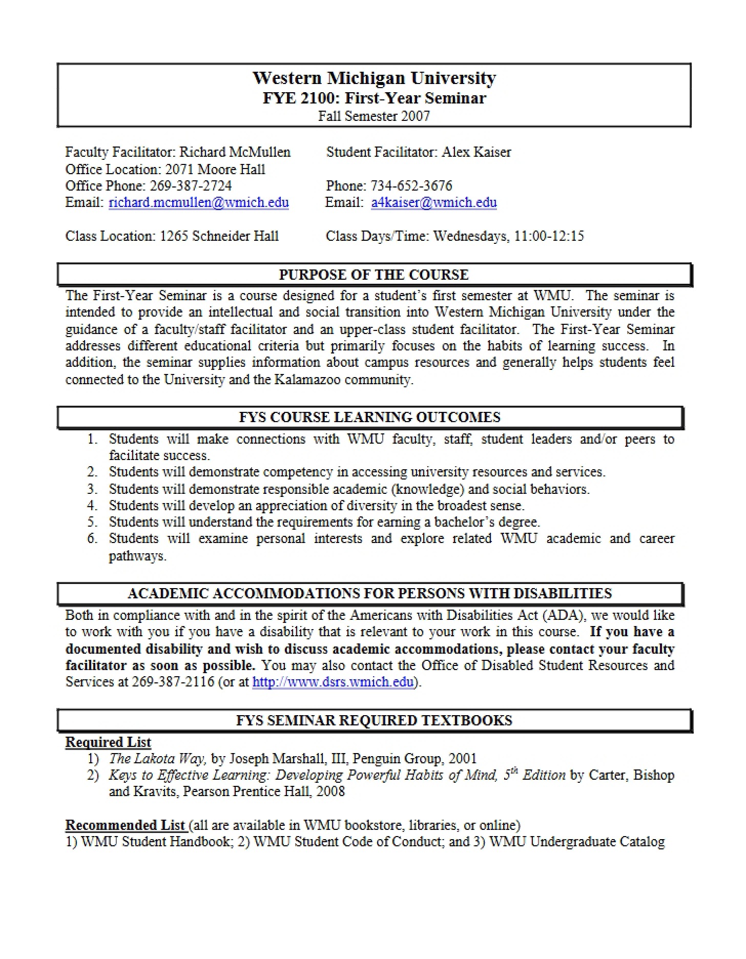 Course Syllabus