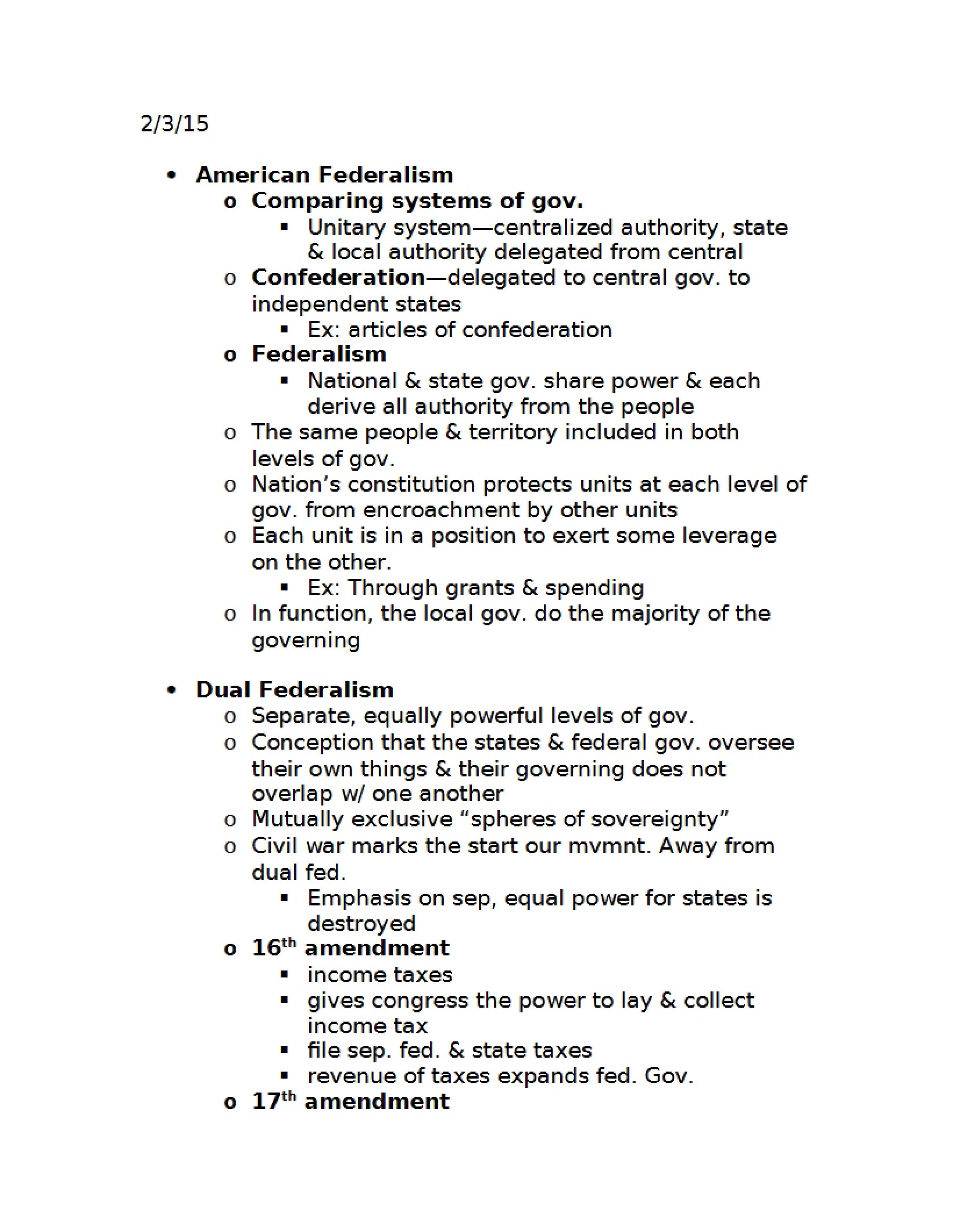 Federalism in America