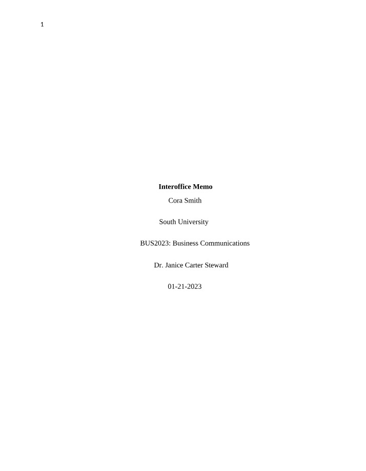 Interoffice Memos - Tone and Audience Considerations