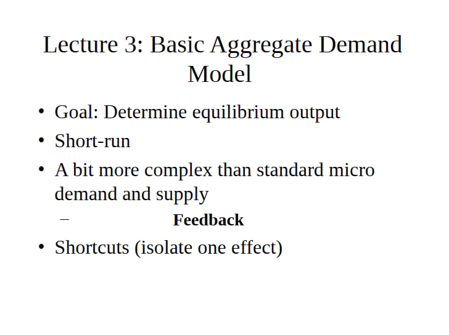 Model of Aggregate Demand (Basic)