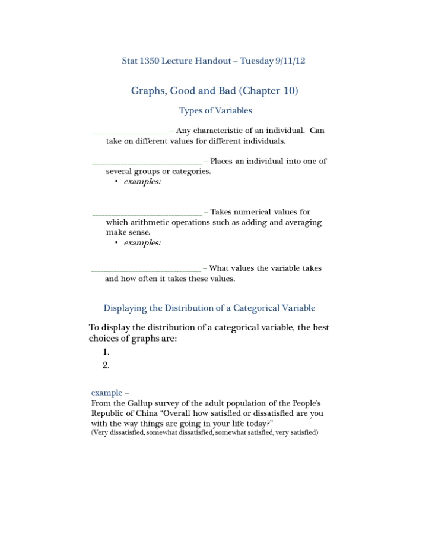 General Class Notes