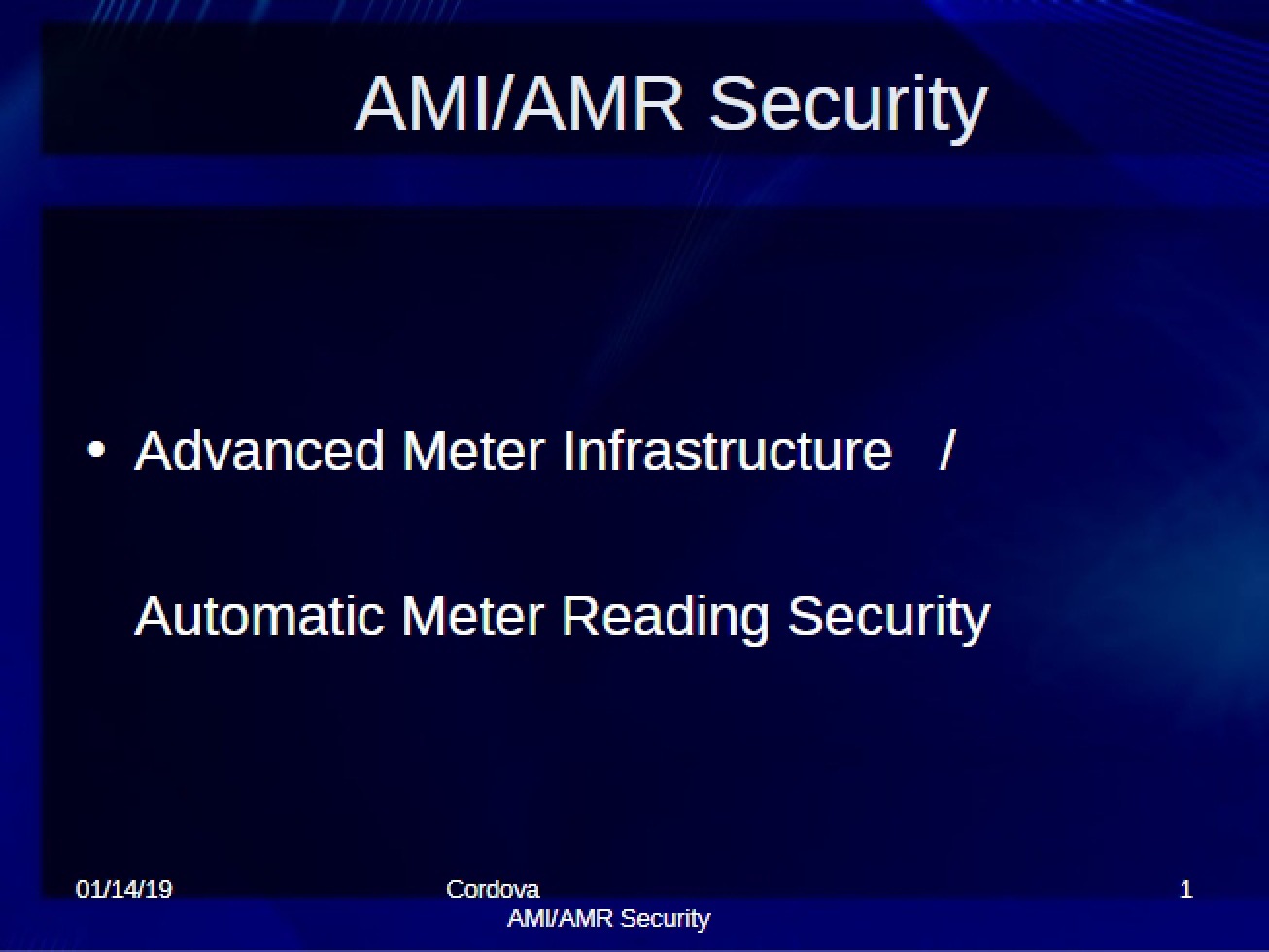 Security for AMI-AMR