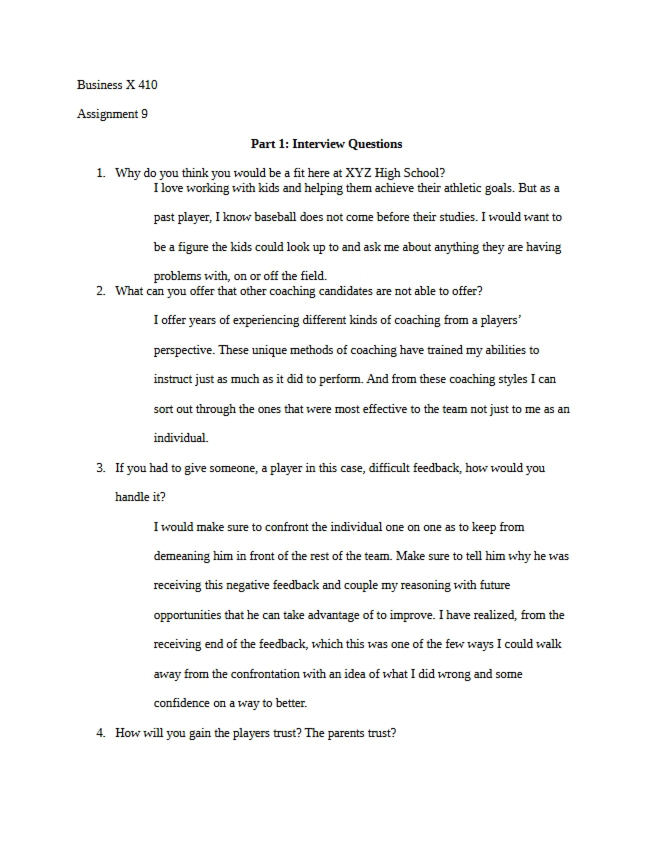 Assignment Eight Example