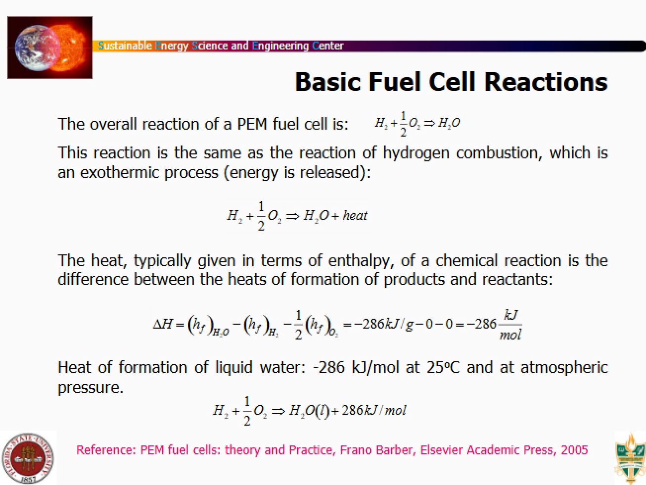 Overview of Fundamental Fuel Cell Reactions