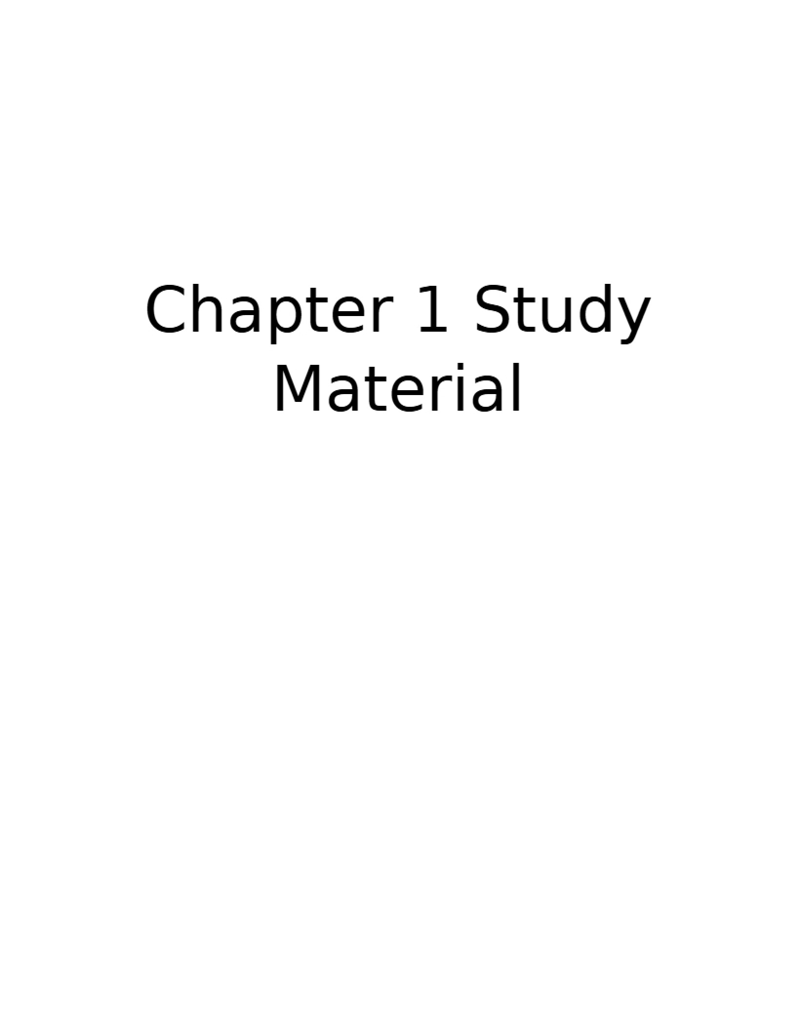 Study Material for Chapter 1