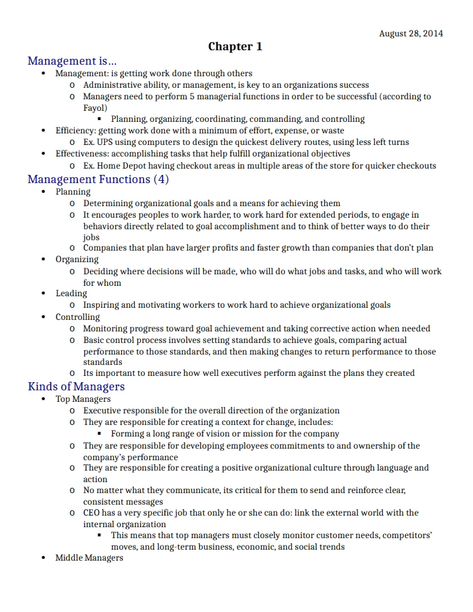 Notes for Chapter 1