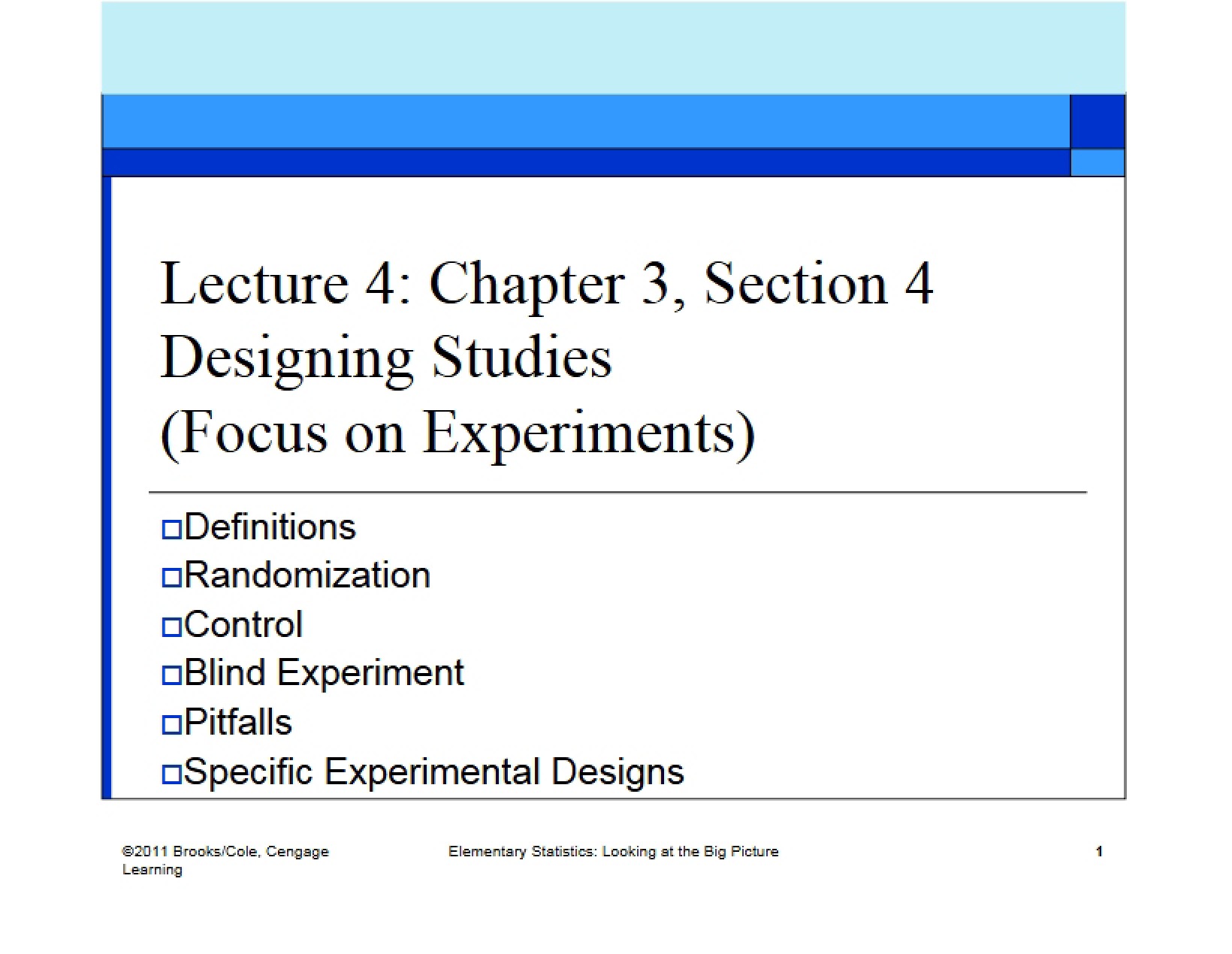 Designing Statistical Studies