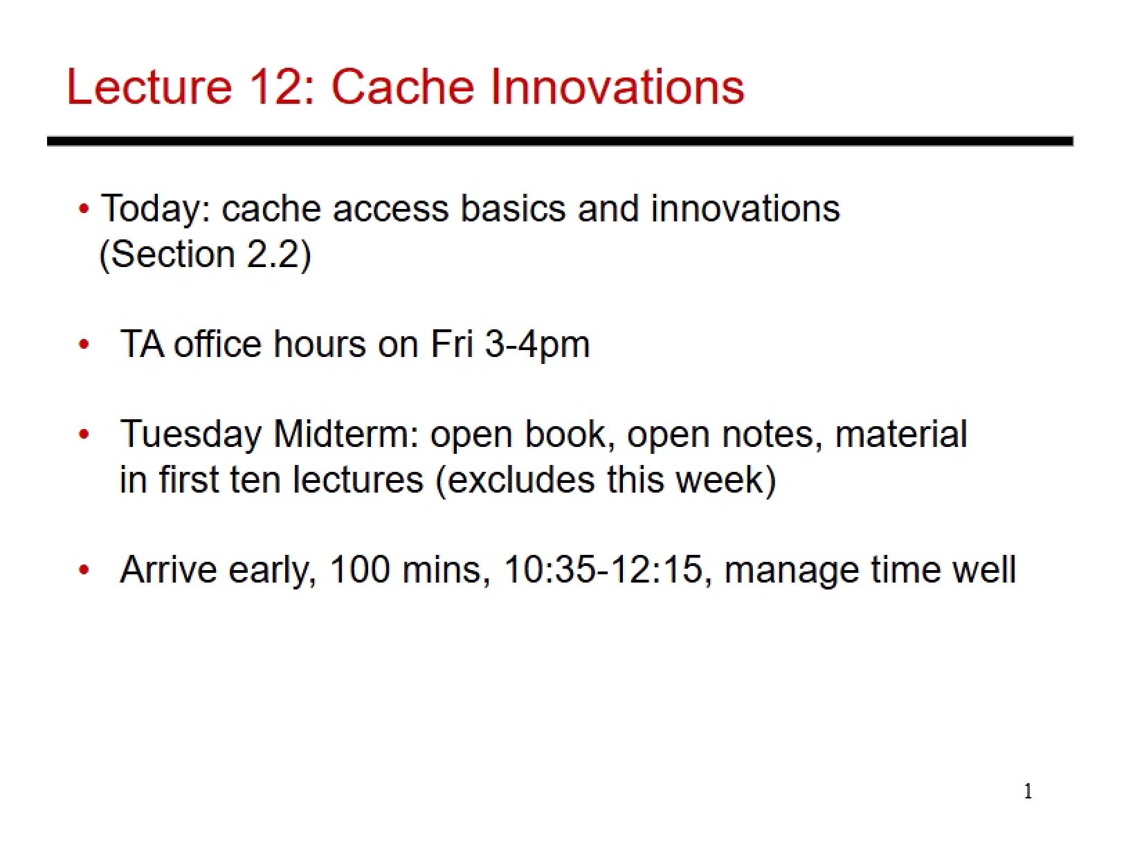 Innovations in Caching