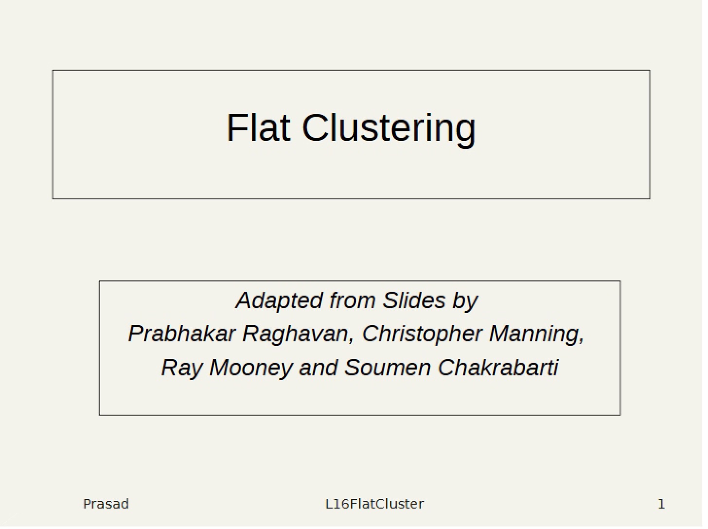 Clustering (Flat)