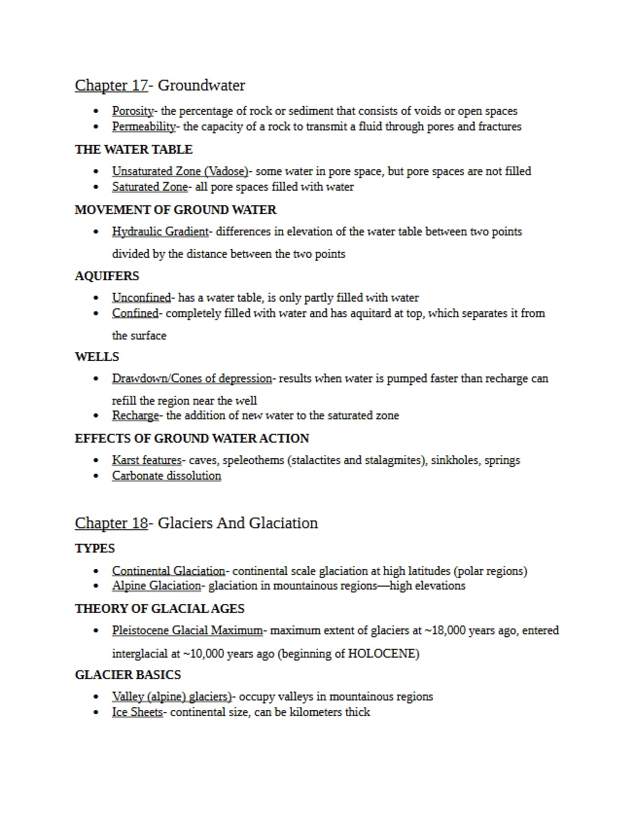 Comprehensive Study Guide for a Geology Course