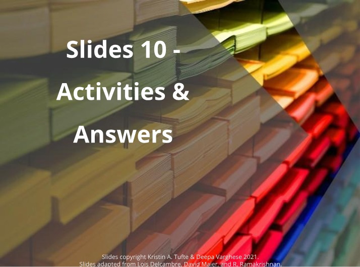 Activity 10 - Converting ER Diagram to Relations