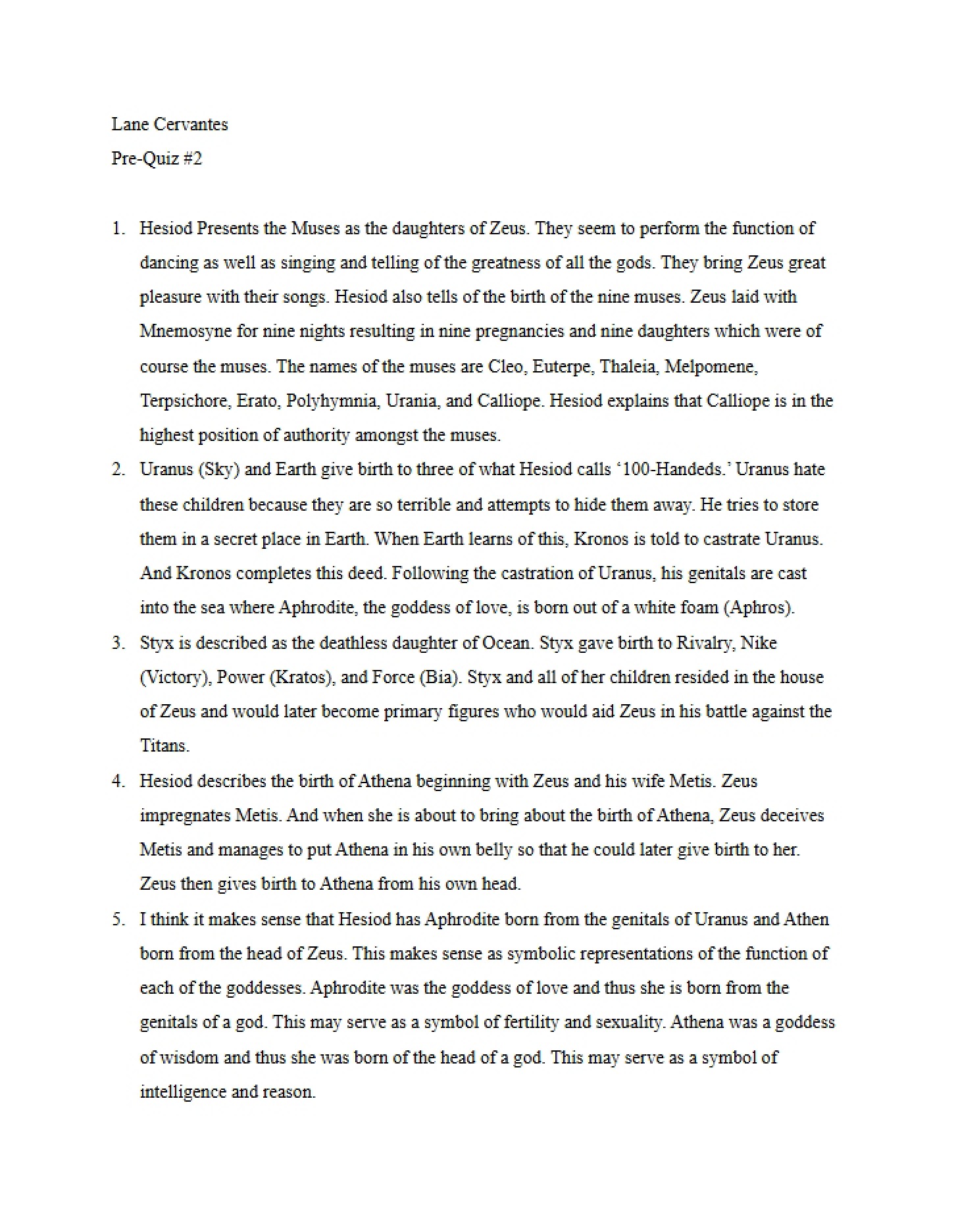 Second Pre-Quiz