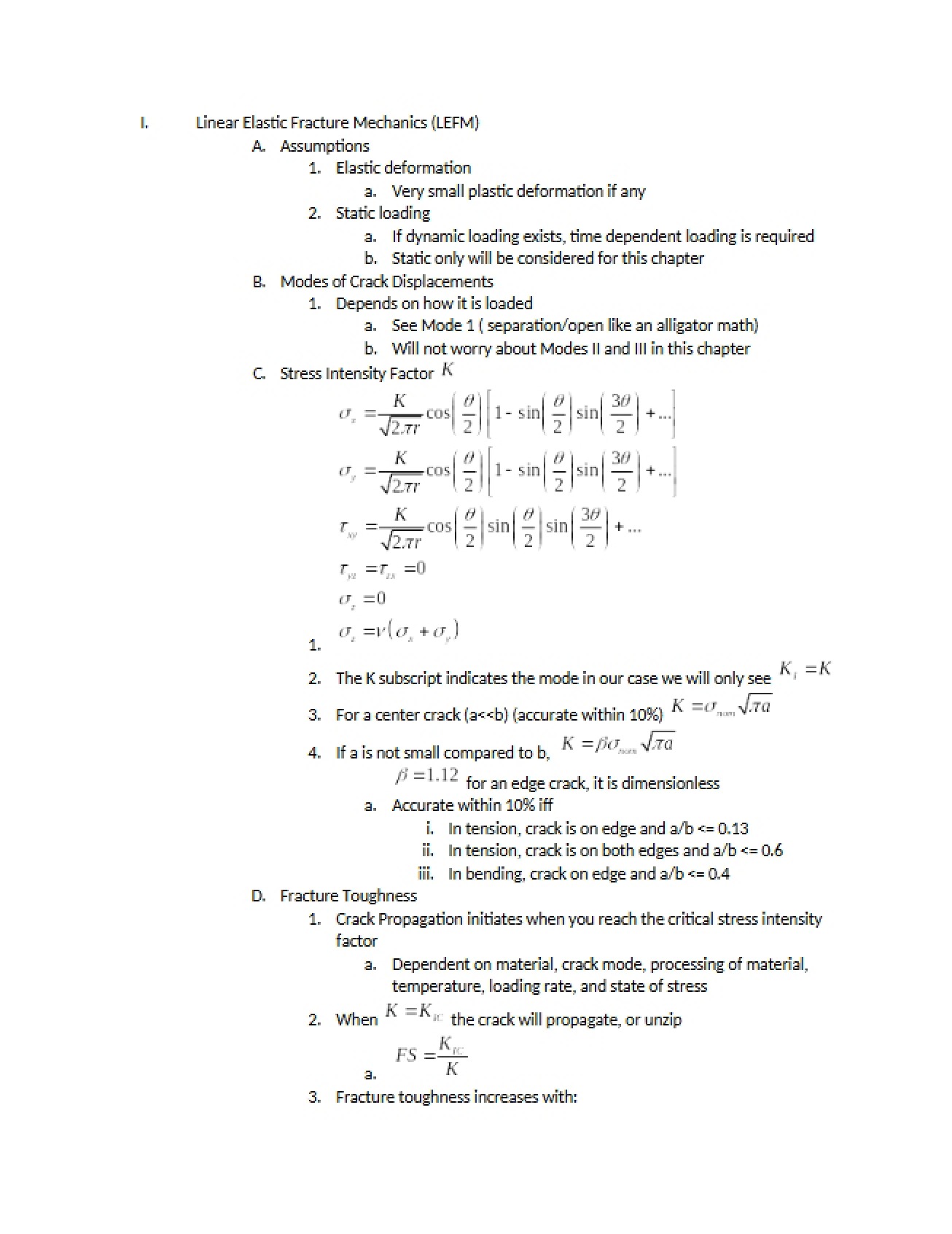 Mechanics of Linear Elastic Fracture