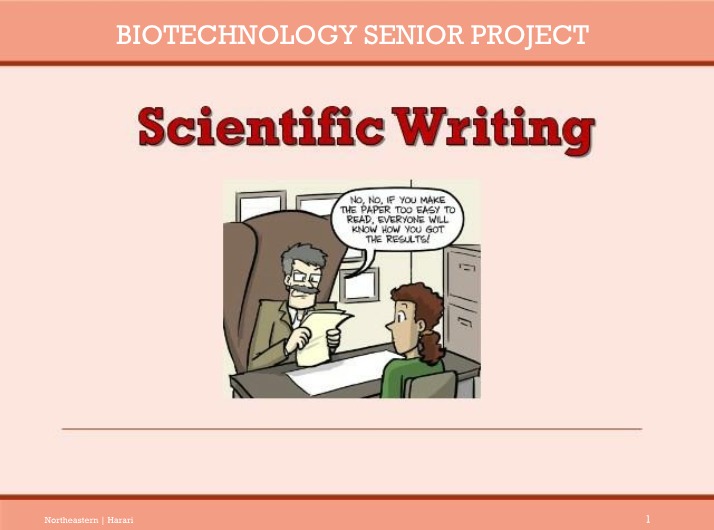 Writing for Biotechnology Senior Project PPT 3