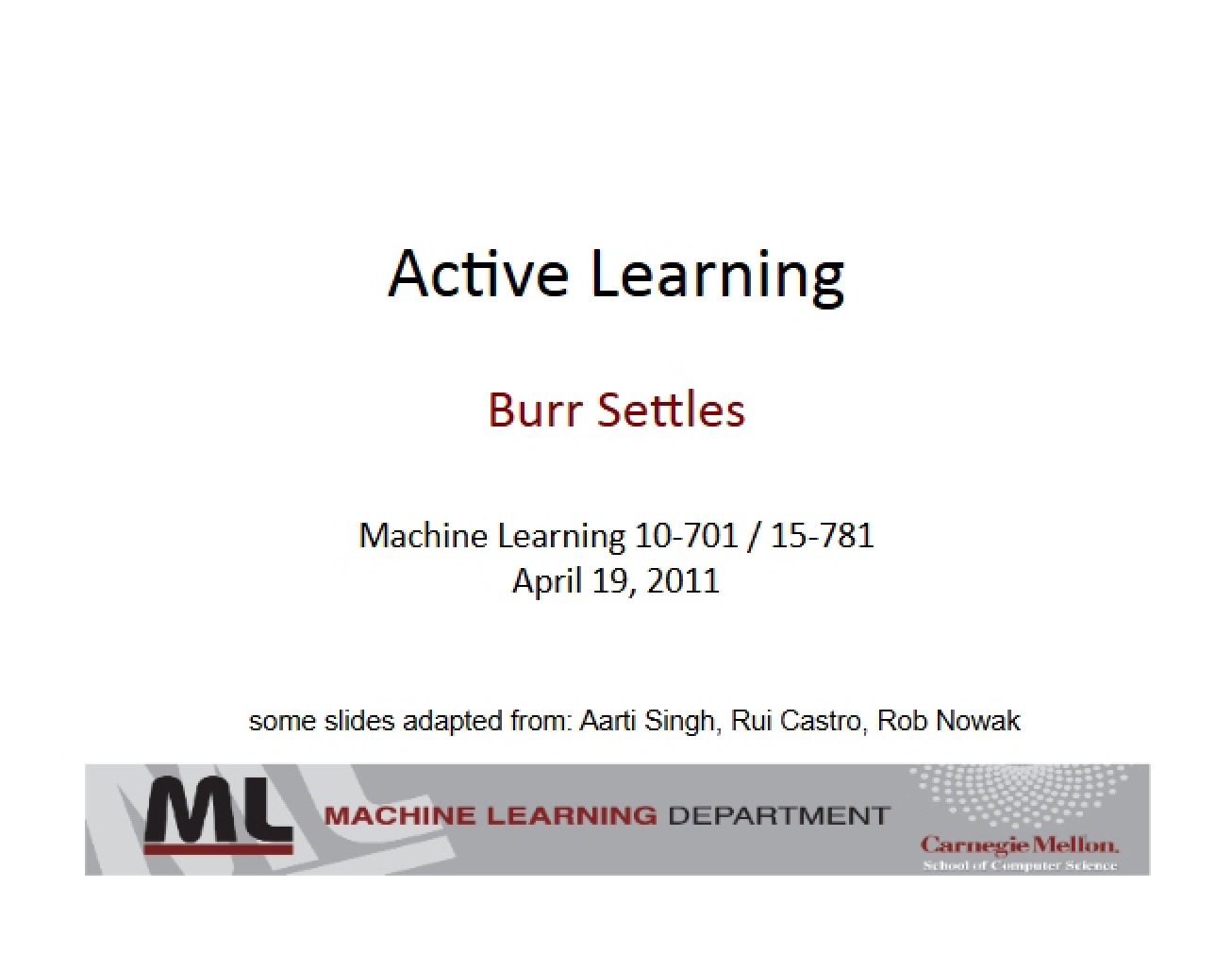 Active Learning Strategies